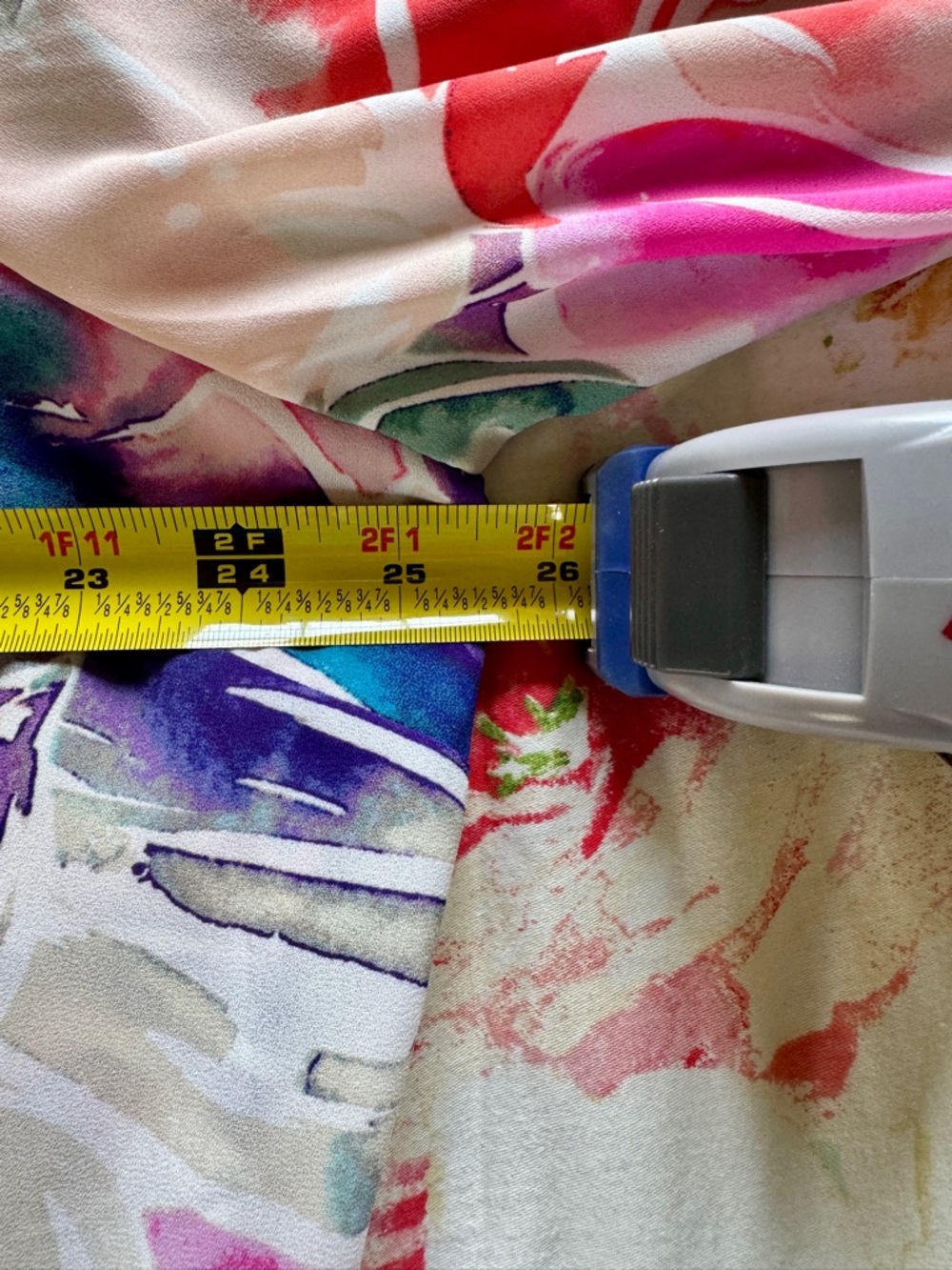 NYDJ Pintuck Floral Blouse with Pink, Coral & Teal Accents - Picture 10 of 13